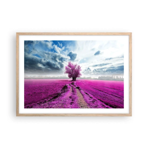 Póster en marco roble claro - El brezal - un encanto - 70x50 cm