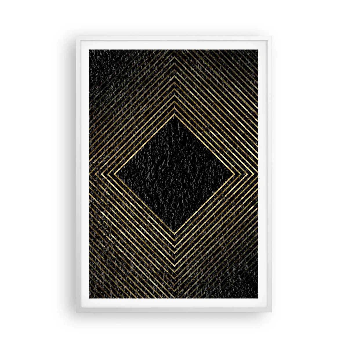 Póster en marco blanco - Geometría al estilo glamour - 70x100 cm