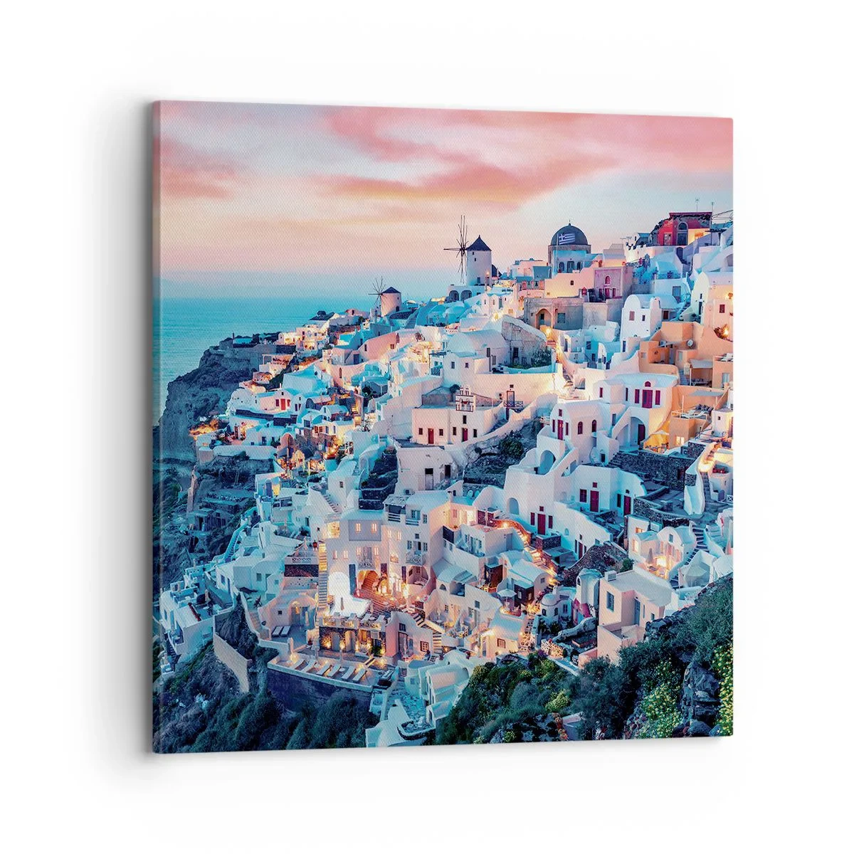 Cuadro sobre lienzo - Impresión de Imagen - Vacaciones en Grecia - 70x70 cm