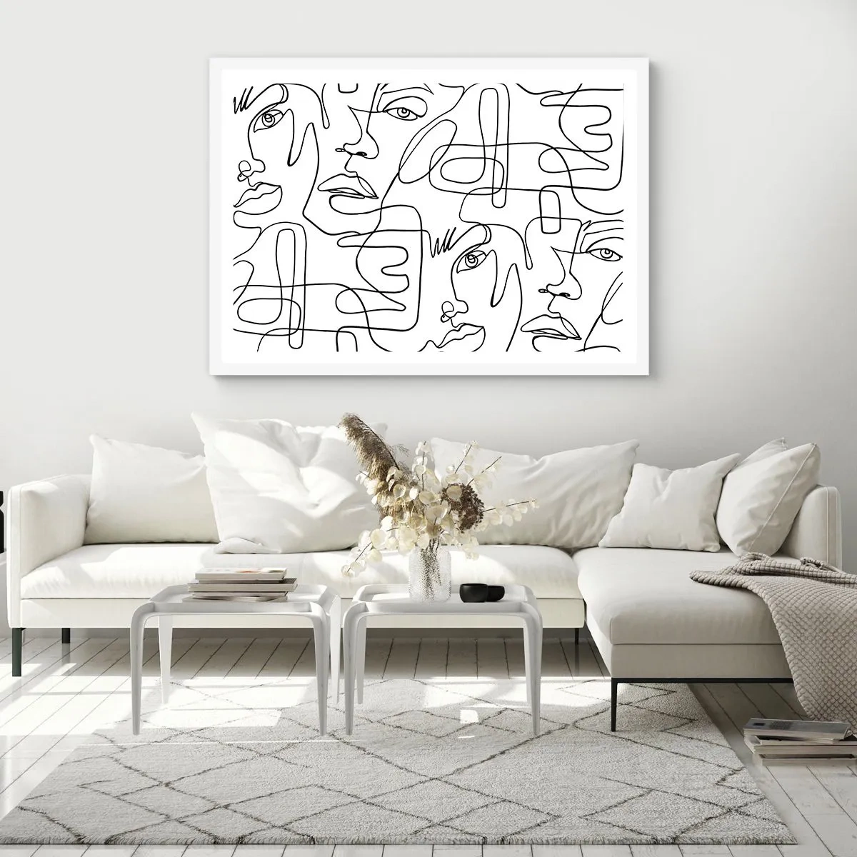 Póster en marco blanco - Entre emociones enredadas - 100x70 cm