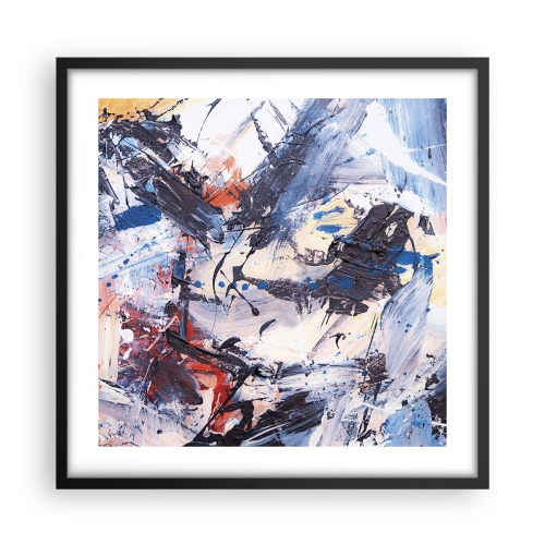 Póster en marco negro - Danza loca de la abstracción - 50x50 cm