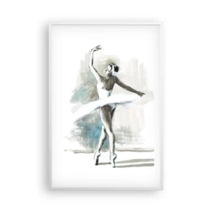 Póster en marco blanco - Encantada por un cisne - 61x91 cm
