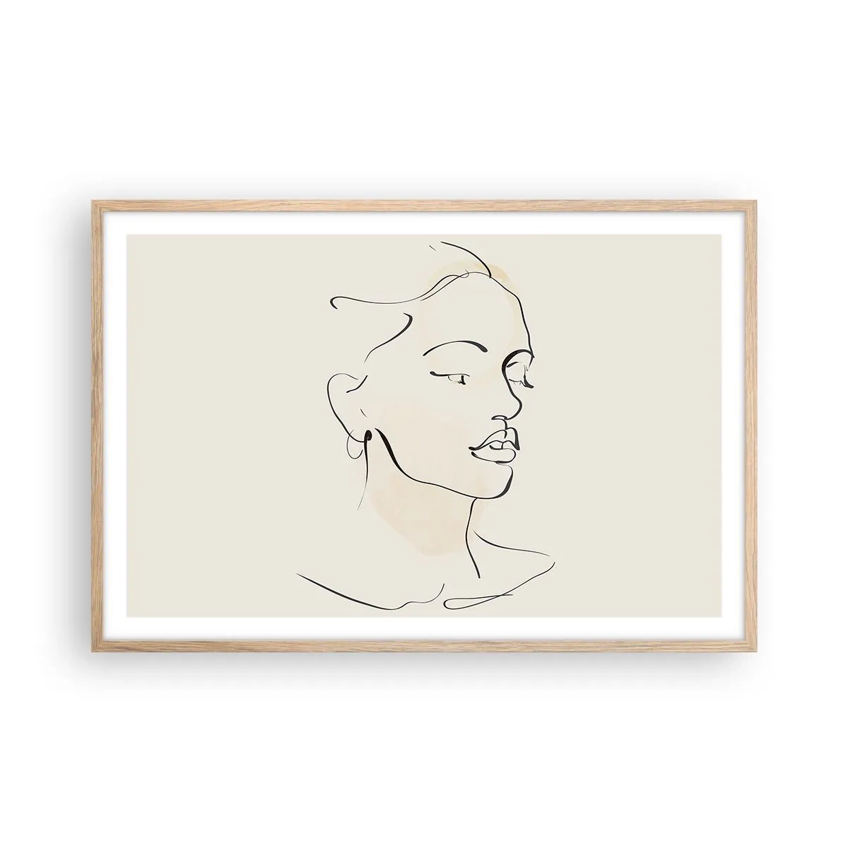 Póster en marco roble claro - Líneas que muestran seguridad - 91x61 cm