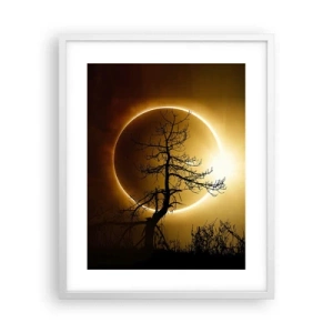 Póster en marco blanco - Eclipse total - 40x50 cm