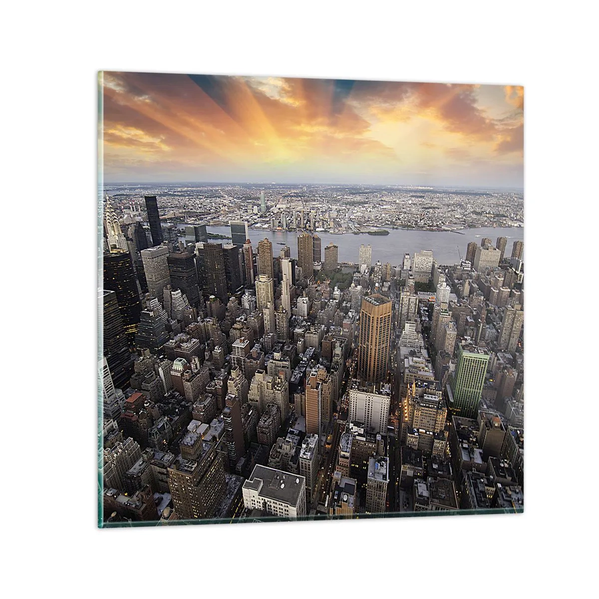 Cuadro sobre vidrio - Impresiones sobre Vidrio - El corazón palpitante de nuestro tiempo - 30x30 cm