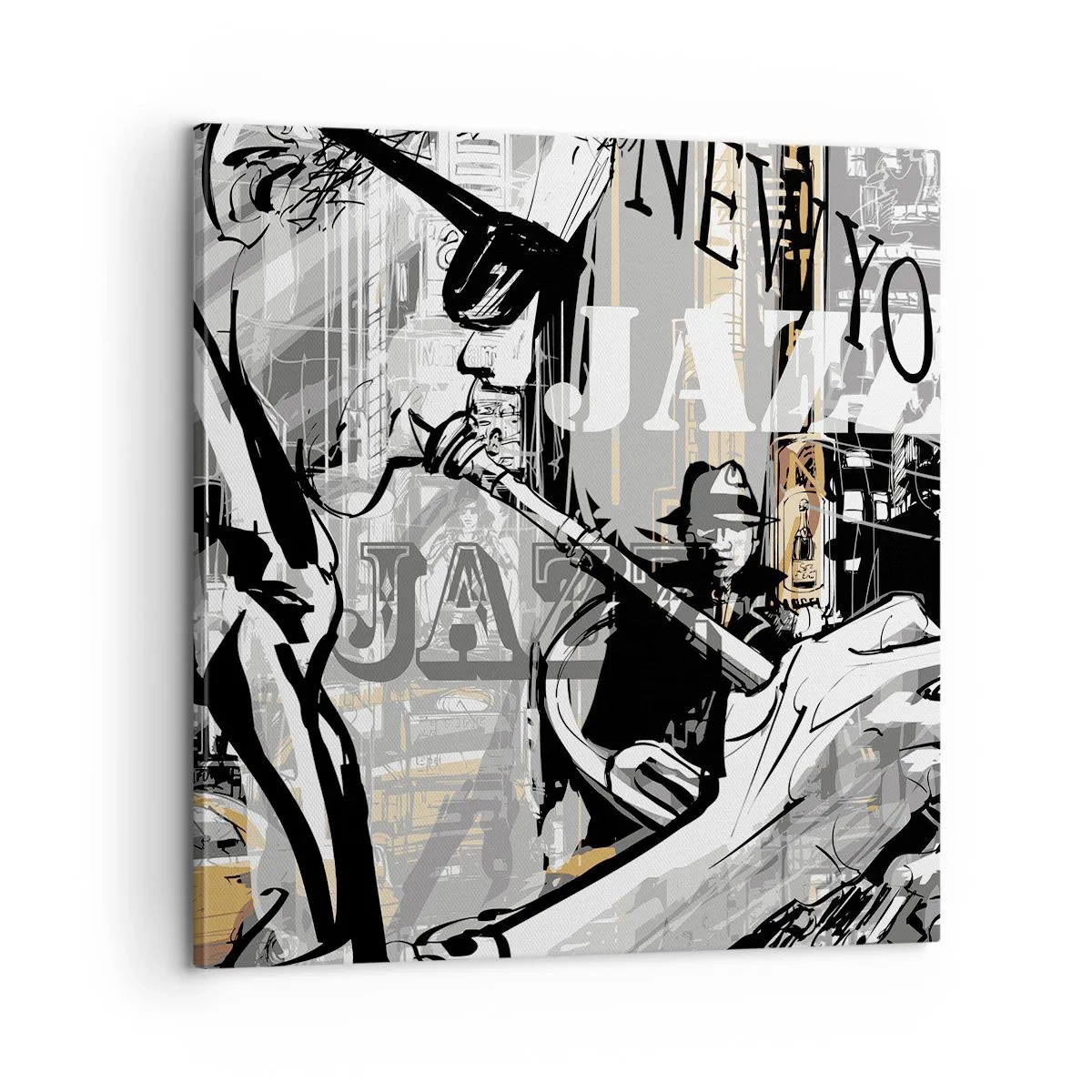 Cuadro sobre lienzo - Impresión de Imagen - Al ritmo de Nueva York - 60x60 cm