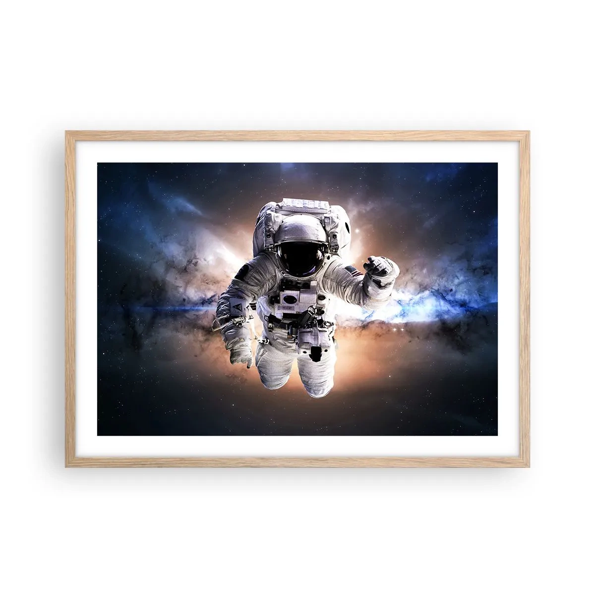 Póster en marco roble claro - Saludos desde el espacio exterior - 70x50 cm