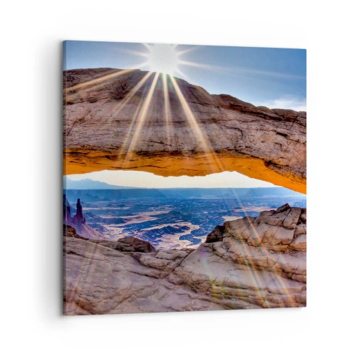 Cuadro sobre lienzo - Impresión de Imagen - A través de la puerta de la roca - 50x50 cm