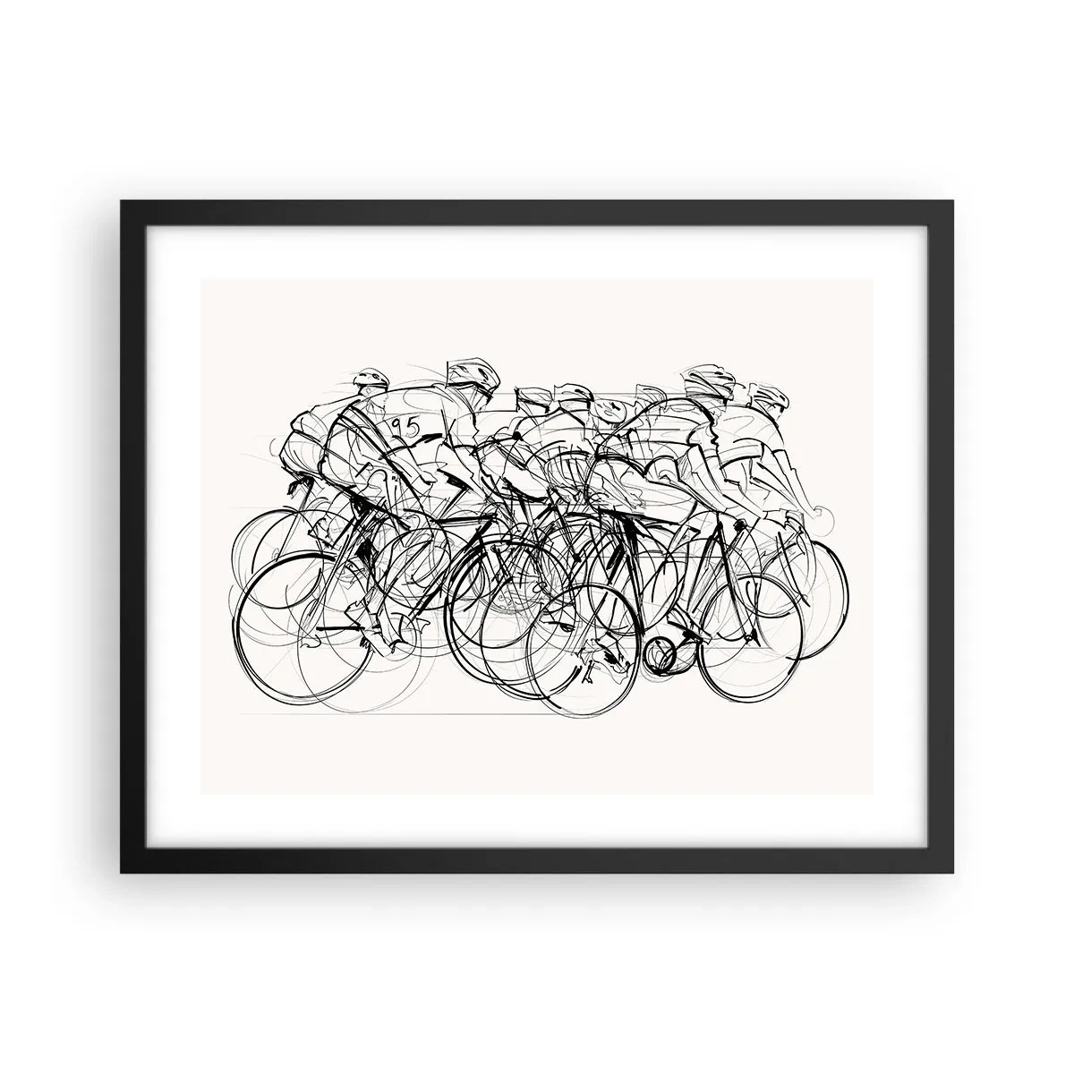 Póster en marco negro - Juntos como un equipo - 50x40 cm