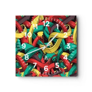 Reloj de pared - Reloj de vidrio - ¿Qué camino tomar? - 30x30 cm