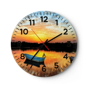 Reloj de pared - Reloj de vidrio - Mirar, escuchar, meditar - 30x30 cm