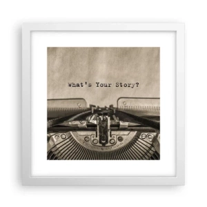 Póster en marco blanco - Solo espero una respuesta - 30x30 cm