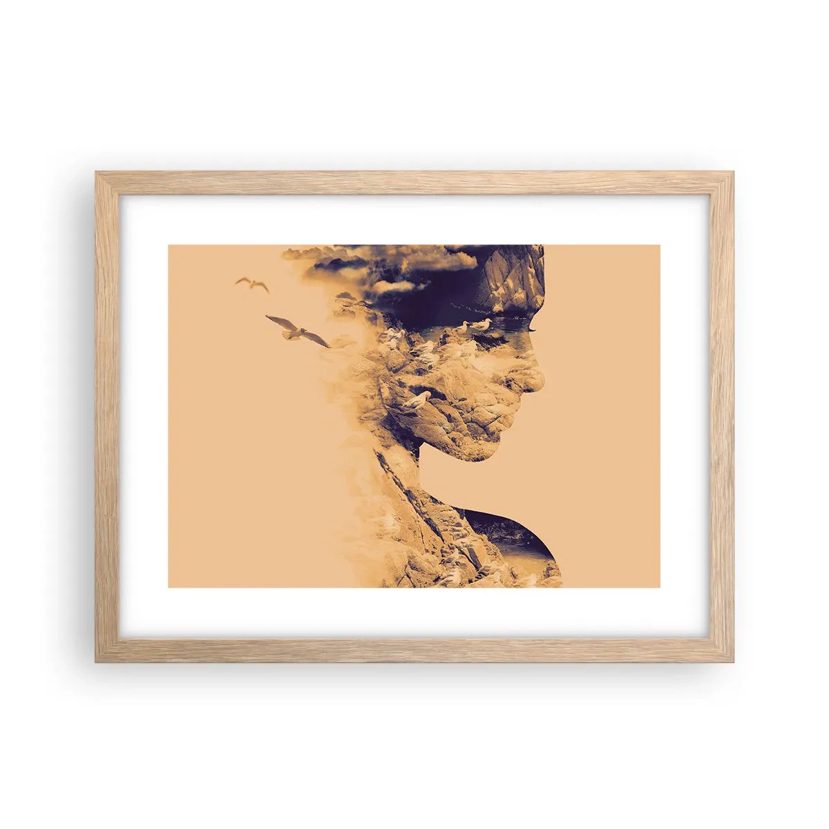 Póster en marco roble claro - Hermosa por naturaleza - 40x30 cm