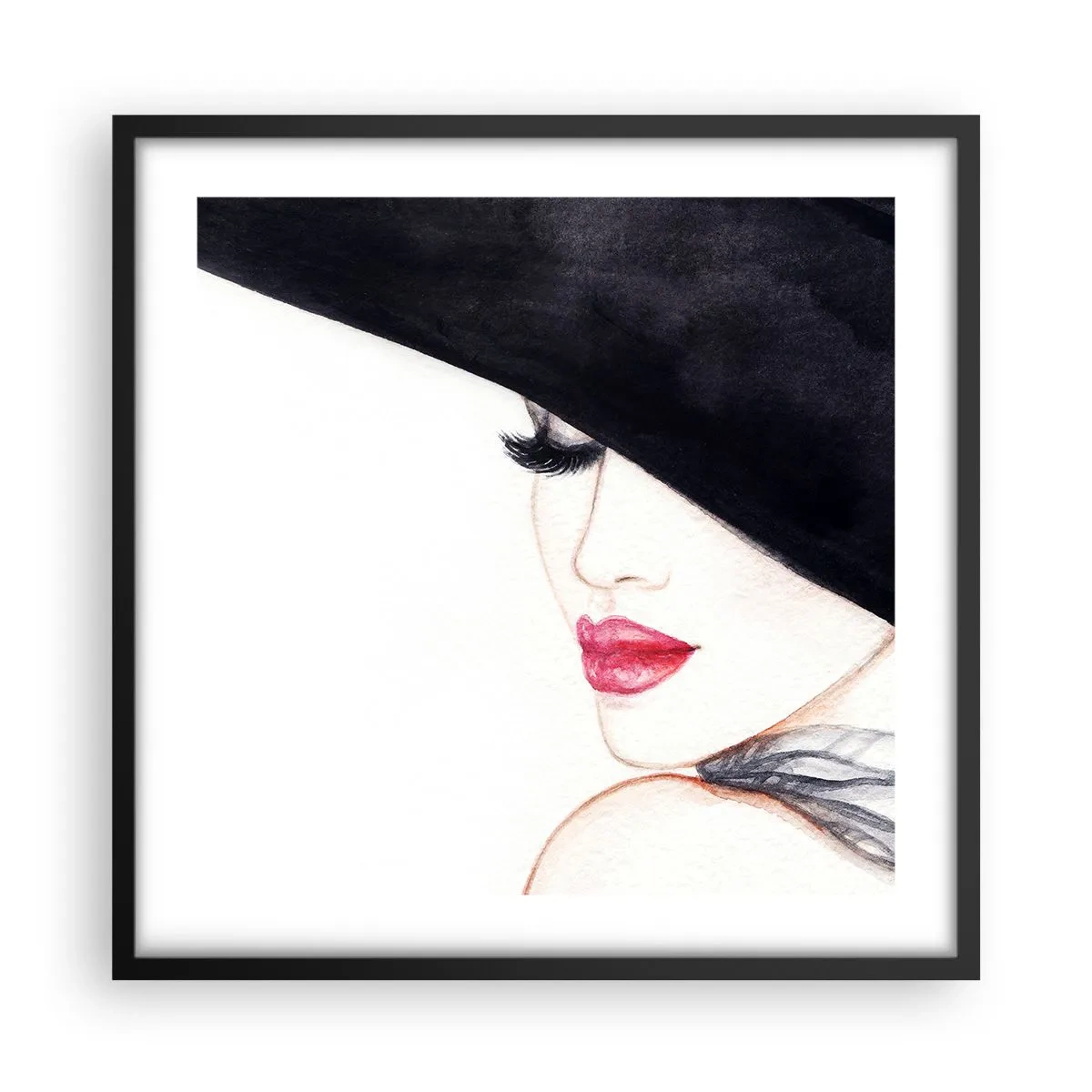 Póster en marco negro - Elegancia y sensualidad - 50x50 cm