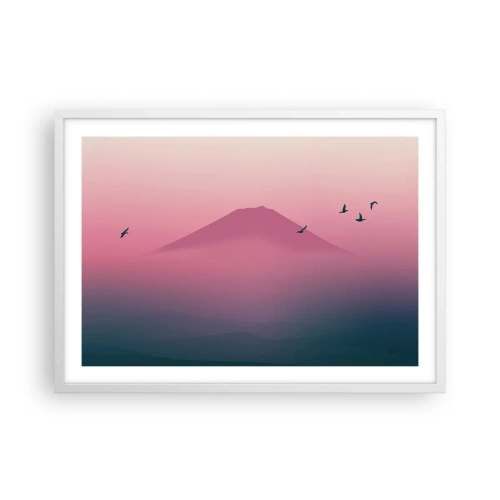 Póster en marco blanco - Sobre las nubes - 70x50 cm