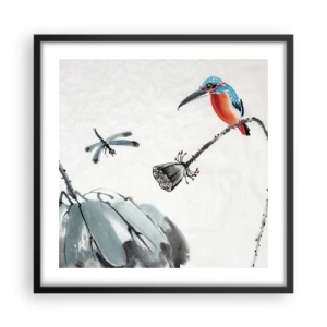 Póster en marco negro - La vida de la pradera - 50x50 cm