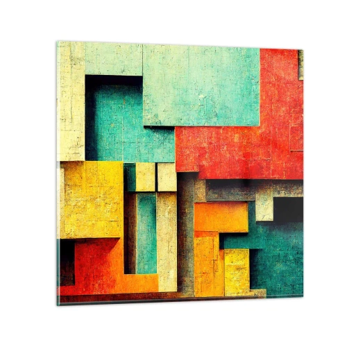 Cuadro sobre vidrio - Impresiones sobre Vidrio - Festival de ángulos rectos - 50x50 cm