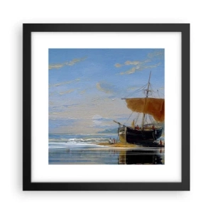 Póster en marco negro - Agua, tierra, aire - 30x30 cm