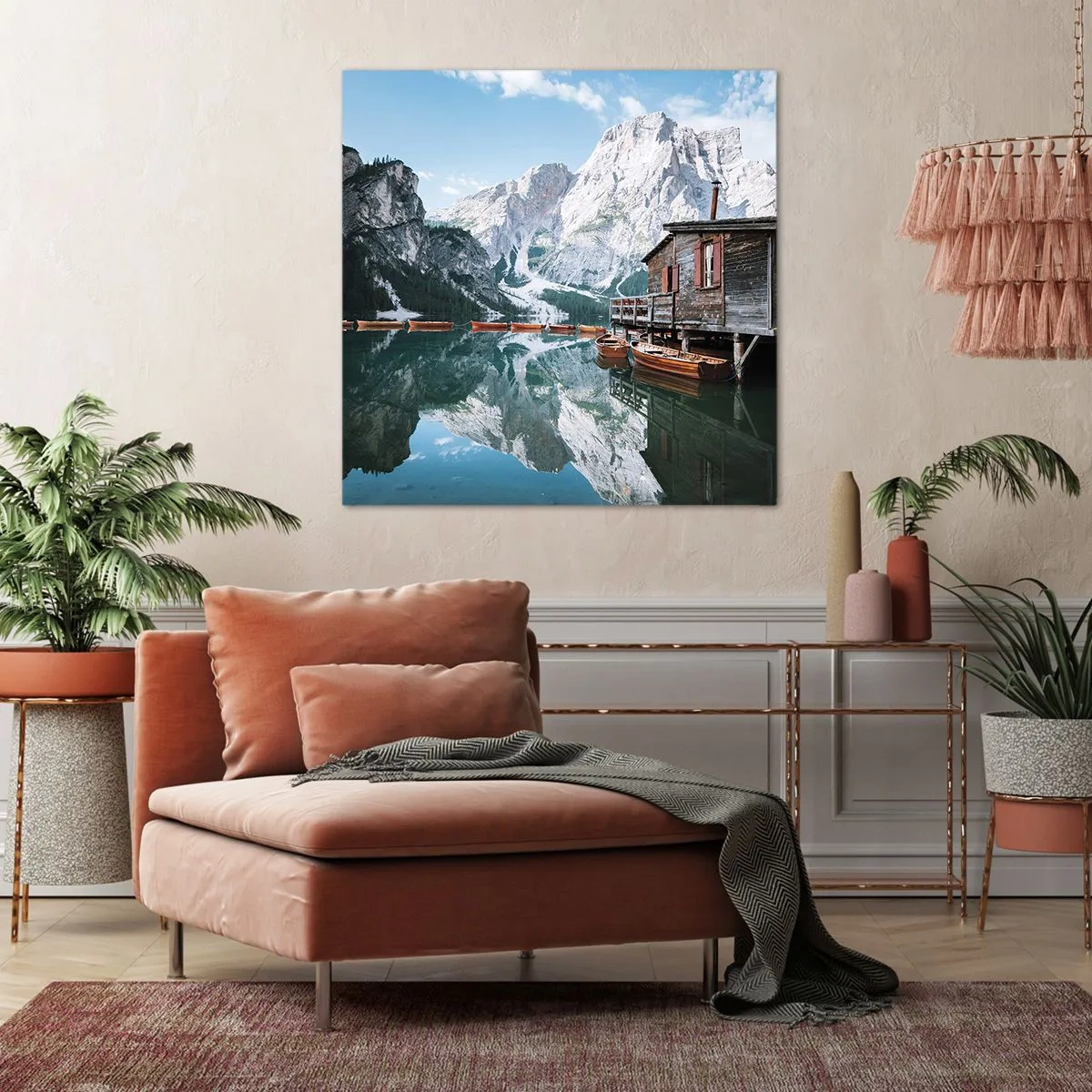 Cuadro sobre lienzo - Impresión de Imagen - Una mañana cristalina de montaña - 70x70 cm