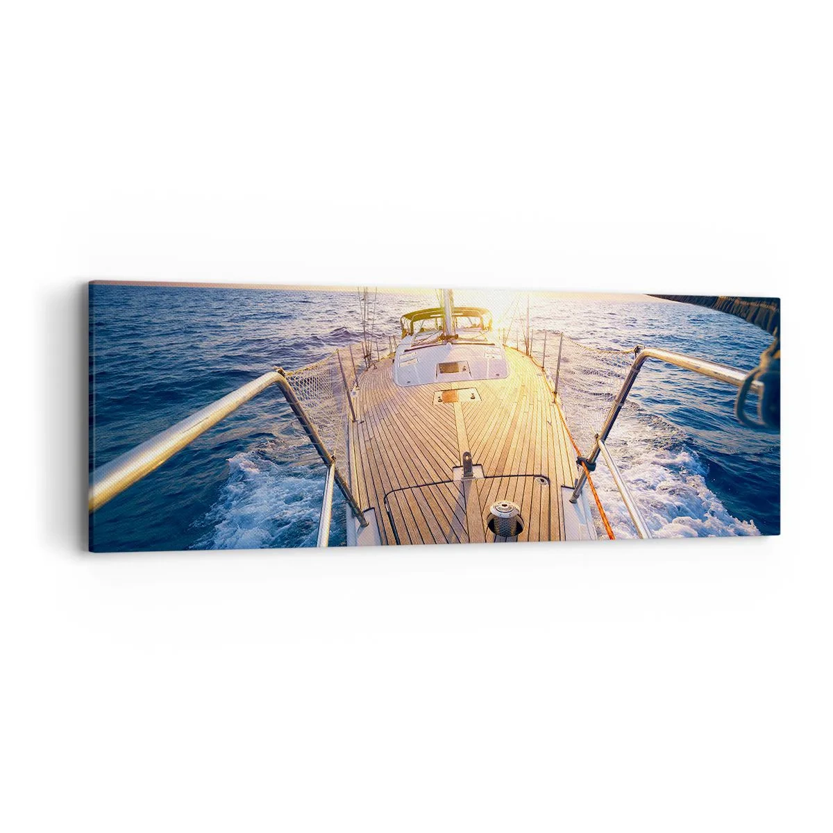 Cuadro sobre lienzo - Impresión de Imagen - Corriendo sobre las olas - 90x30 cm