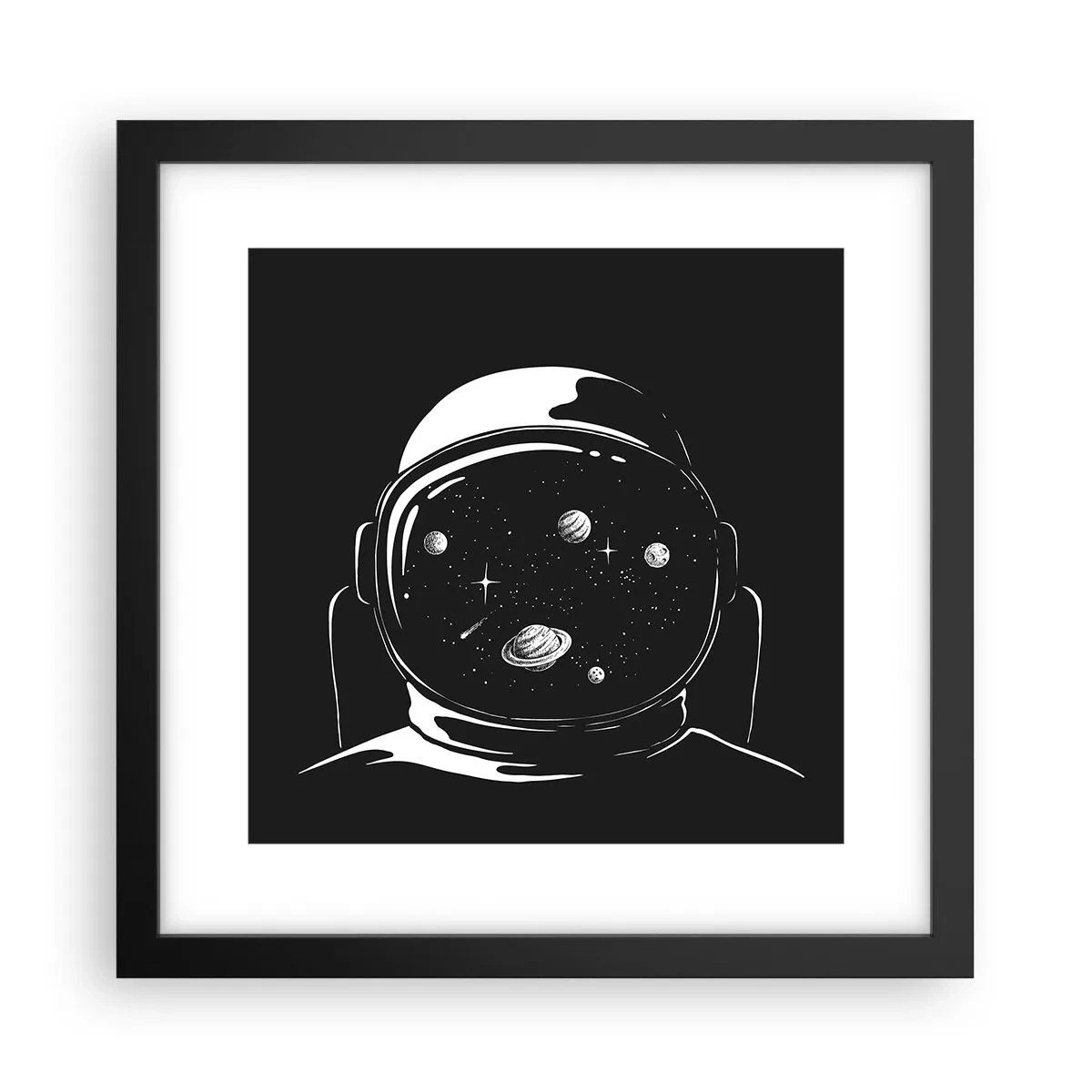 Póster en marco negro - Bonita vista - 30x30 cm