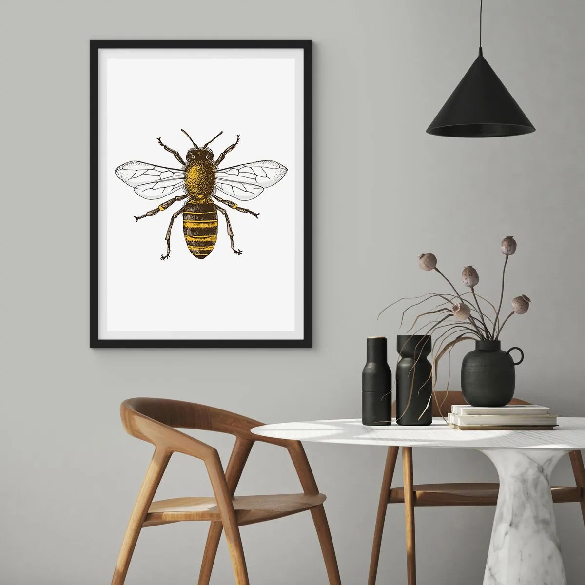 Póster en marco negro - Bondad natural - 50x70 cm