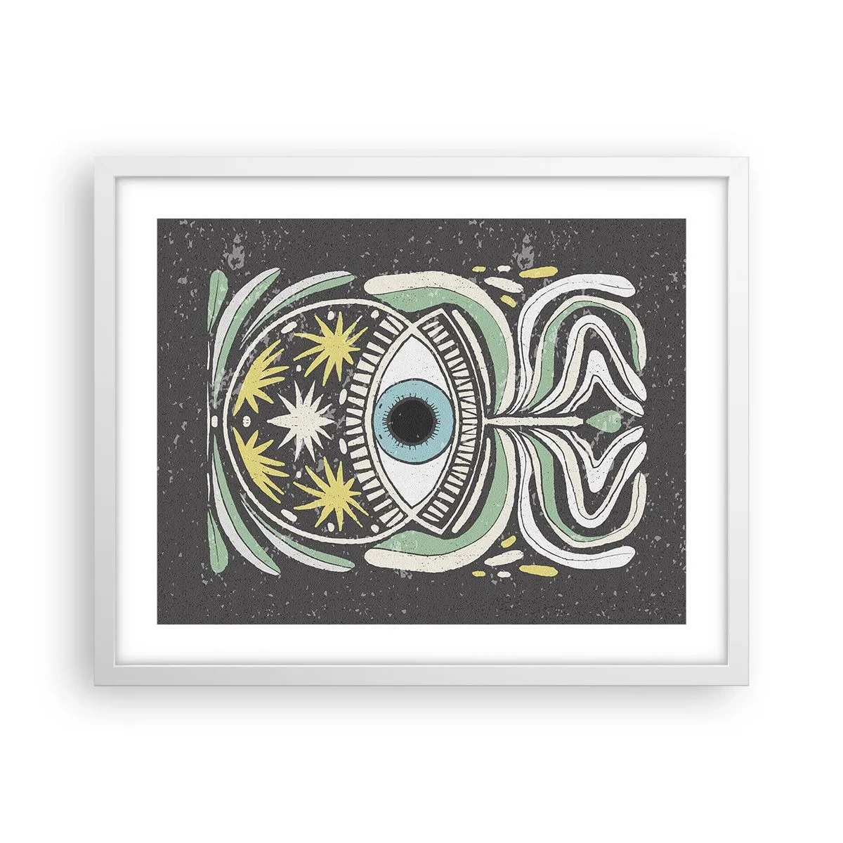 Póster en marco blanco - Rituales tribales - 50x40 cm