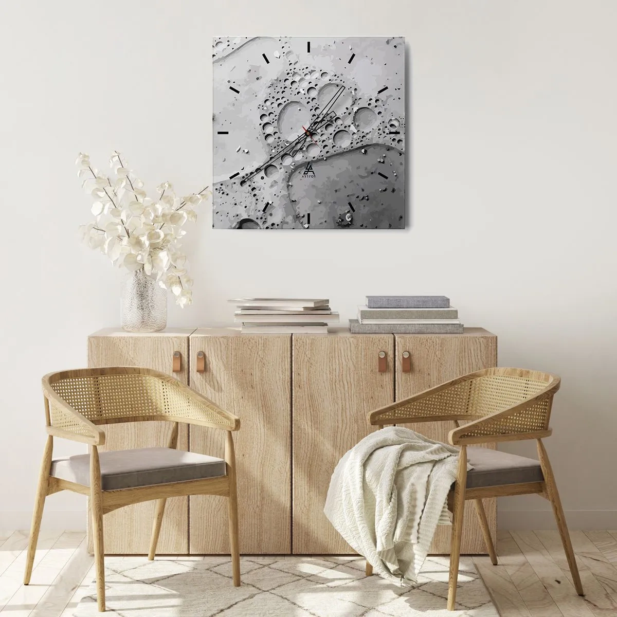 Reloj de pared - Reloj de vidrio - Rastro espumoso - 40x40 cm