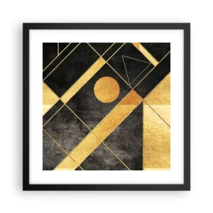 Póster en marco negro - Sol del desierto - 40x40 cm