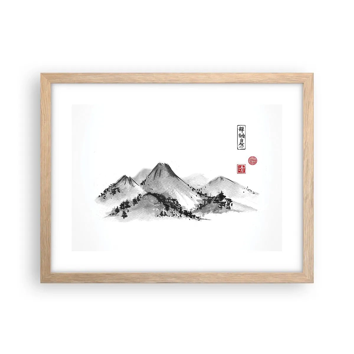 Póster en marco roble claro - Más allá de lo lejano - 40x30 cm