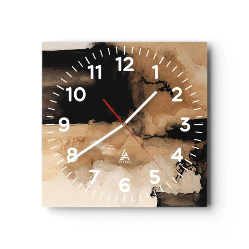 Reloj de pared - Reloj de vidrio - Una abstracción intrigante - 30x30 cm