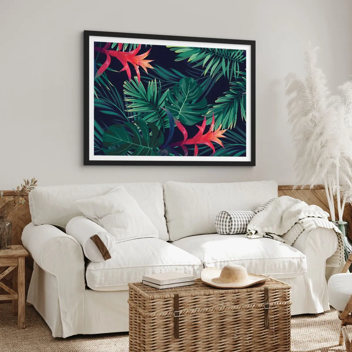 Póster en marco negro - Encender el color verde - 91x61 cm