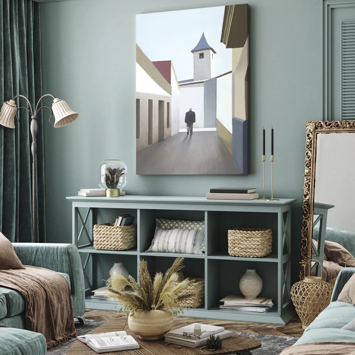 Cuadro sobre lienzo - Impresión de Imagen - Paseo soleado - 45x80 cm