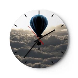 Reloj de pared - Reloj de vidrio - Un viajero por encima de las nubes - 40x40 cm