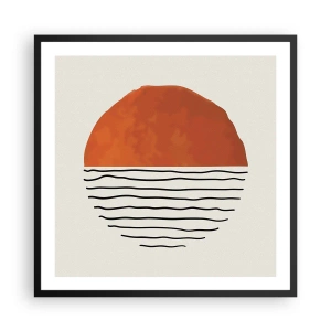 Póster en marco negro - En un ambiente japonés - 60x60 cm