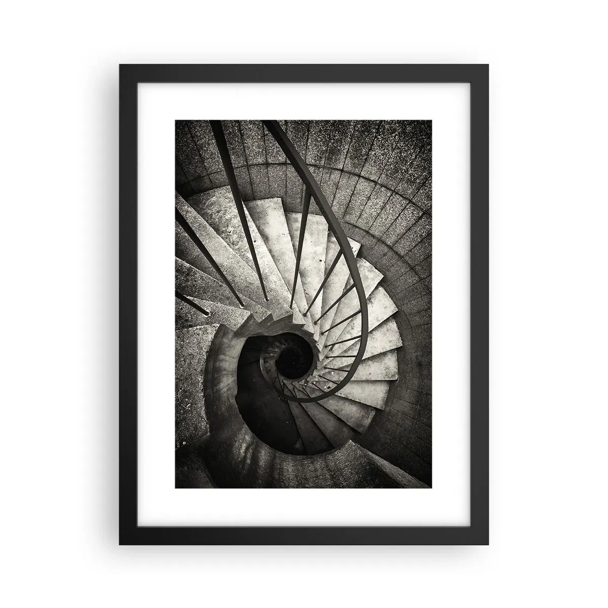 Póster en marco negro - Escaleras arriba, escaleras abajo - 30x40 cm