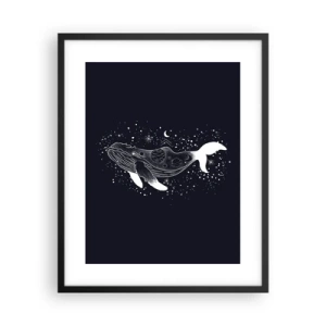 Póster en marco negro - En el océano del universo - 40x50 cm