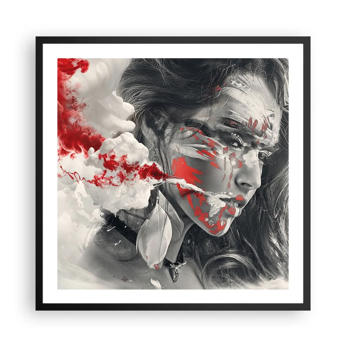 Póster en marco negro - En los humos del absurdo - 60x60 cm