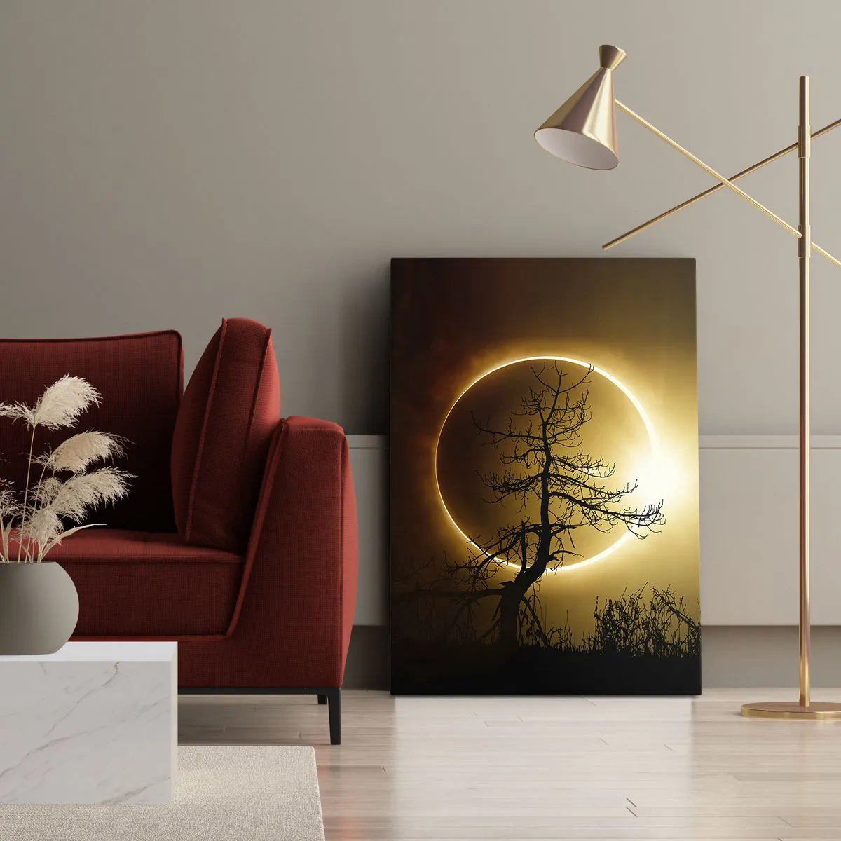 Cuadro sobre lienzo - Impresión de Imagen - Eclipse total - 45x80 cm