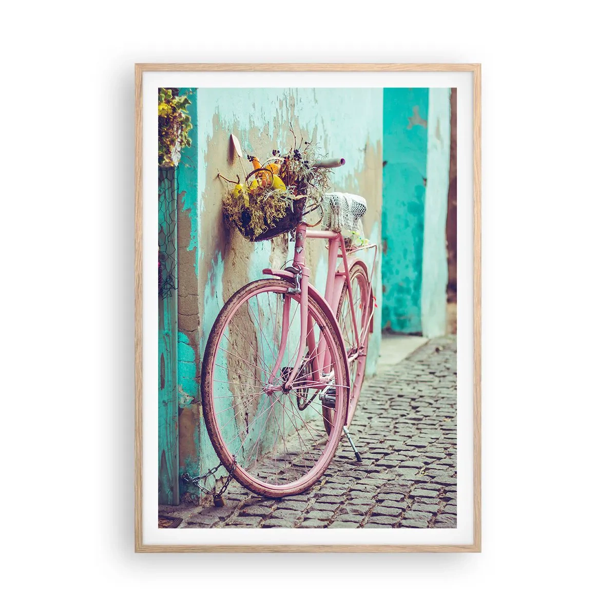 Póster en marco roble claro - Ahora mismo vuelvo - 70x100 cm