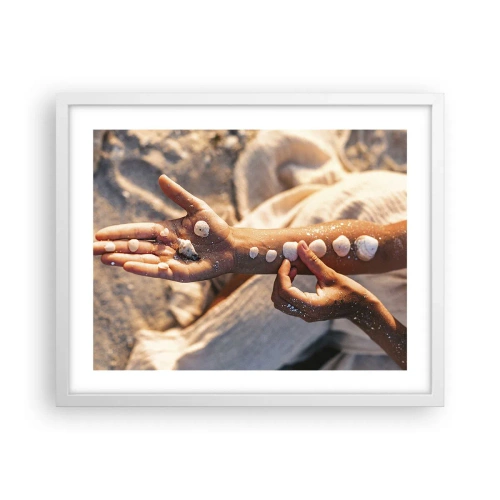 Póster en marco blanco - La belleza al alcance de la mano - 50x40 cm