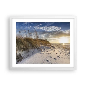 Póster en marco blanco - Invitación a un paseo - 50x40 cm