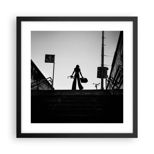 Póster en marco negro - Paseo urbano - 40x40 cm