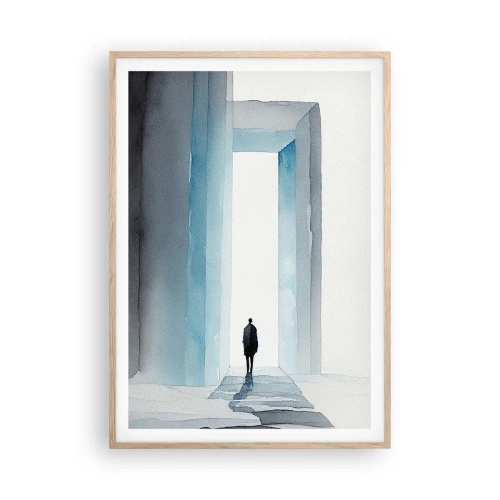 Póster en marco roble claro - Vivir sin límites - 70x100 cm