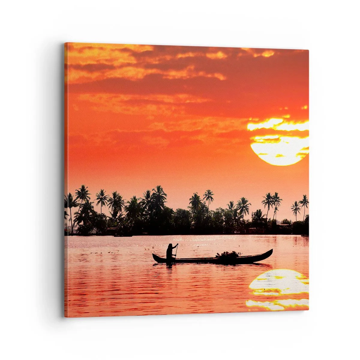Cuadro sobre lienzo - Impresión de Imagen - La paz de los trópicos al atardecer - 70x70 cm