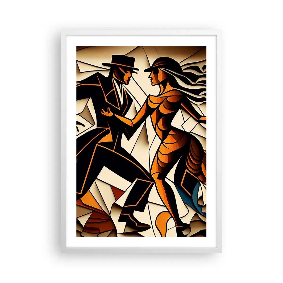 Póster en marco blanco - Danza de pasión - 50x70 cm