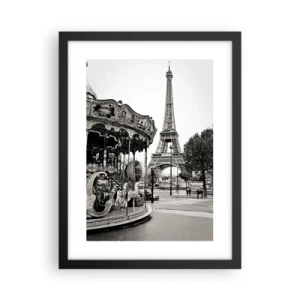 Póster en marco negro - Tal diversión solo en París - 30x40 cm