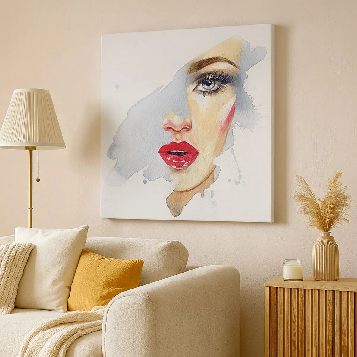 Cuadro sobre lienzo - Impresión de Imagen - Reflejo en una gota de agua - 30x30 cm