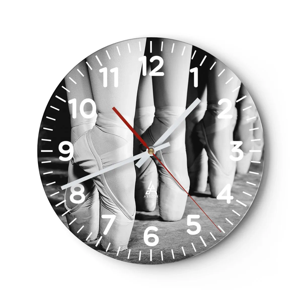 Reloj de pared - Reloj de vidrio - En conjunto y al unísono - 40x40 cm