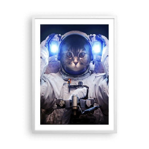 Póster en marco blanco - Houston, tienes un problema. - 50x70 cm